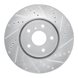 Infiniti FX45 Brake Rotor (1) - Front Right - R1 Concepts - Drilled & Slotted - Silver - `05-`14
